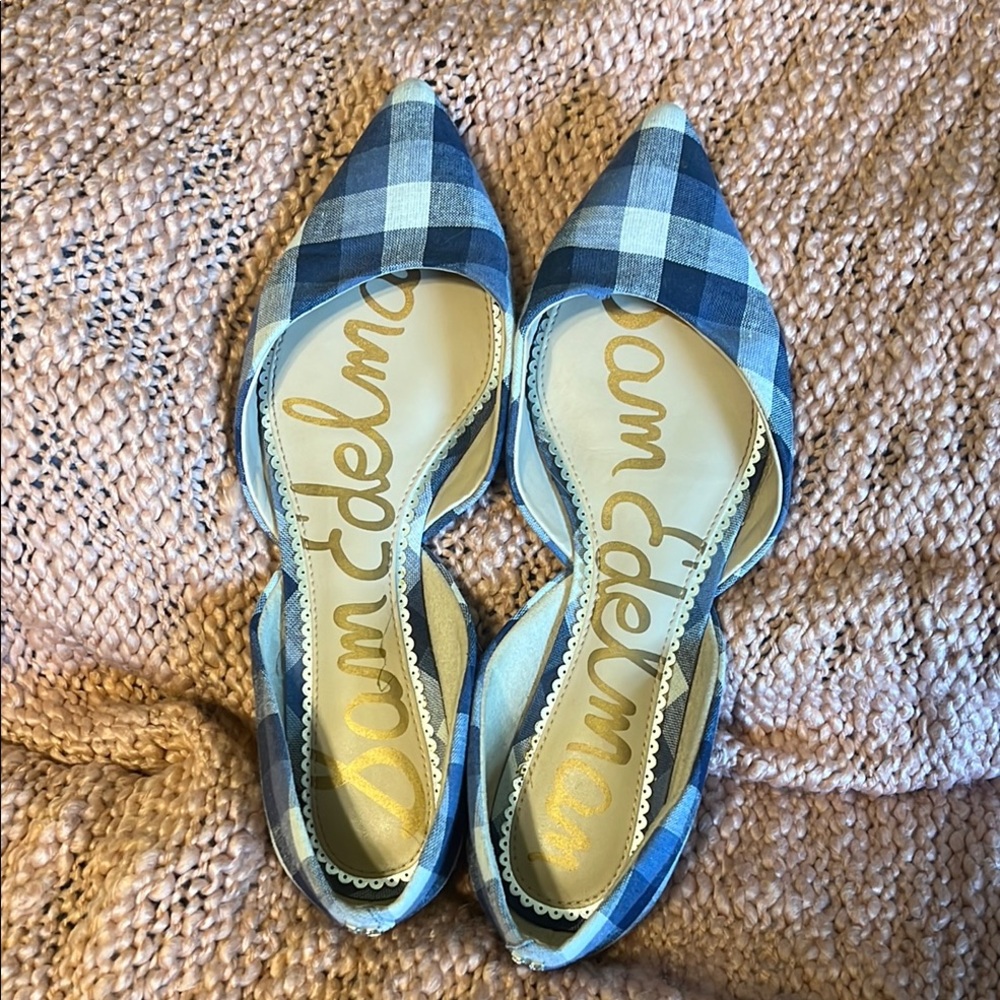 Sam Edelman Blue Checkered Women's Flats
